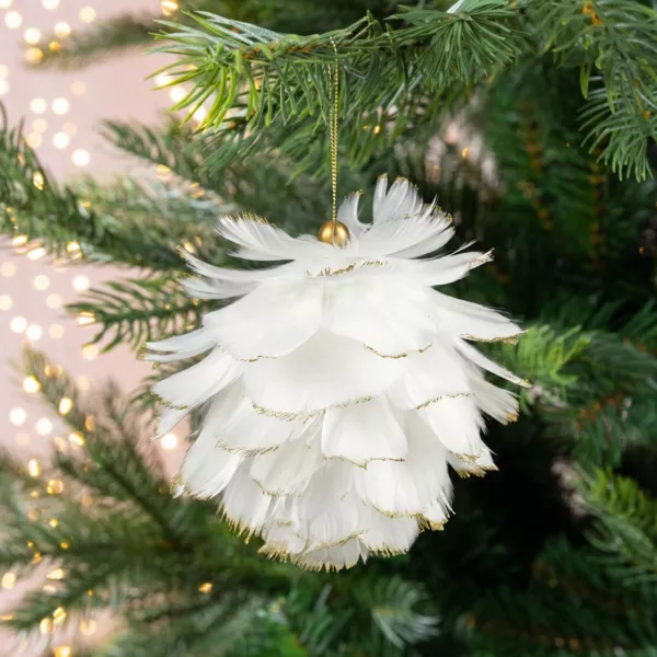 Bola suavidad para colgar Pluma Blanco