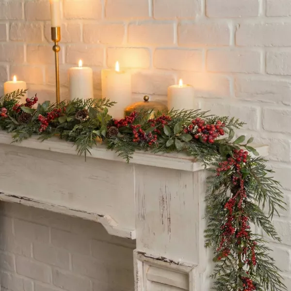 Ghirlanda decorata B�lya Rosso