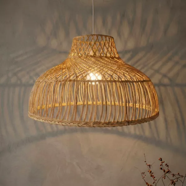Suspension lumineuse en bambou ajour� (D60 cm) Riviera Naturel