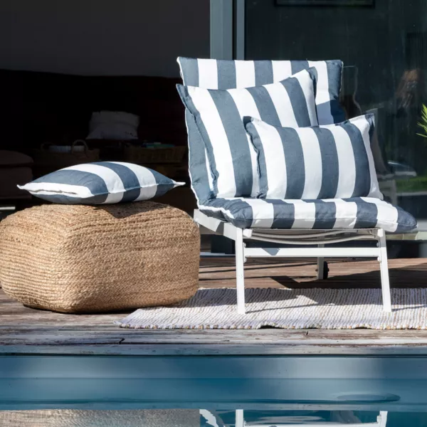 Housse de coussin pour bain de soleil déperlante (190 x 70 cm) Noa Bleu minuit
