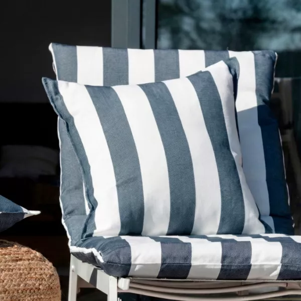 Housse de coussin ext�rieur carr�e d�perlante (60 x 60 cm) Noa Bleu minuit