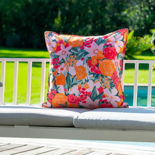 Housse de coussin ext�rieur carr�e d�perlante (60 x 60 cm) Kiara Multicolore
