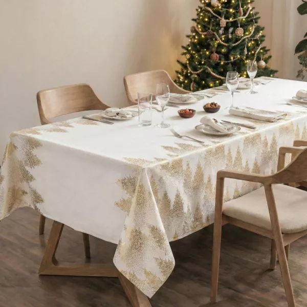 Tischdecke Rechteckig (L360 cm) Tannen Gold