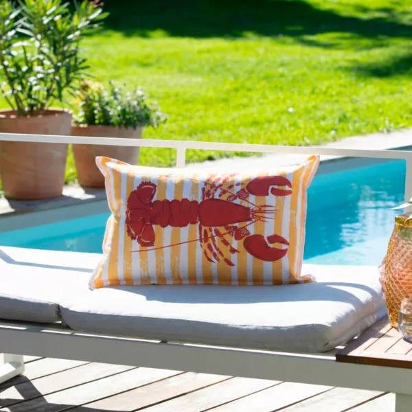 Waterafstotende rechthoekige buitenkussenhoes (40 x 60 cm) Omar Geel