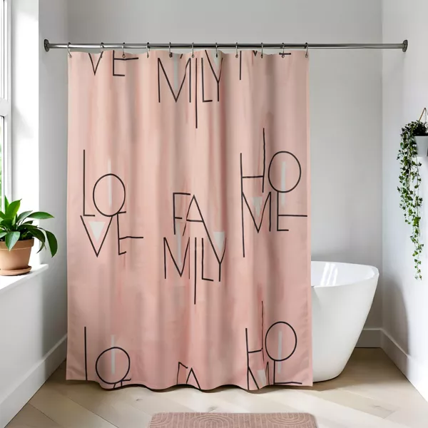 Douchegordijn Peva (180 x 180 cm) Minimalistisch Blush Roze