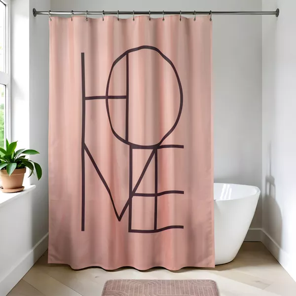 Douchegordijn stof (180 x 200 cm) Minimalistisch Blush Roze