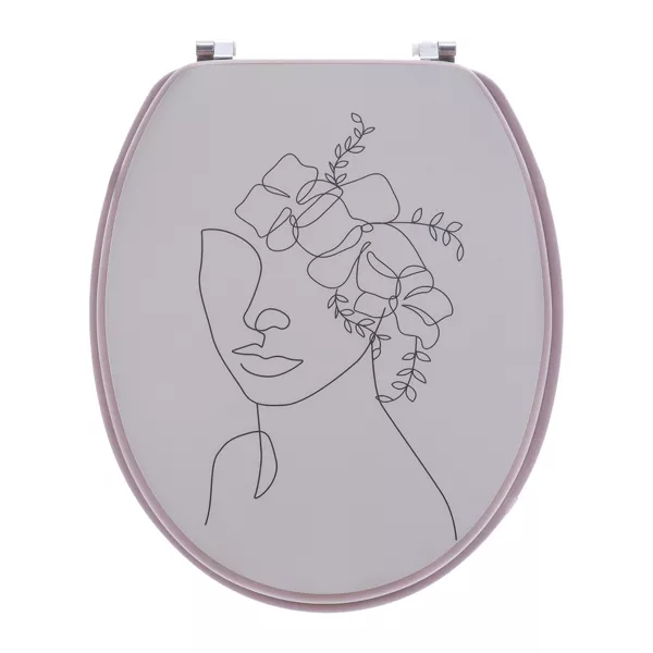 Toiletbril hout 18 inch Rosy Wit