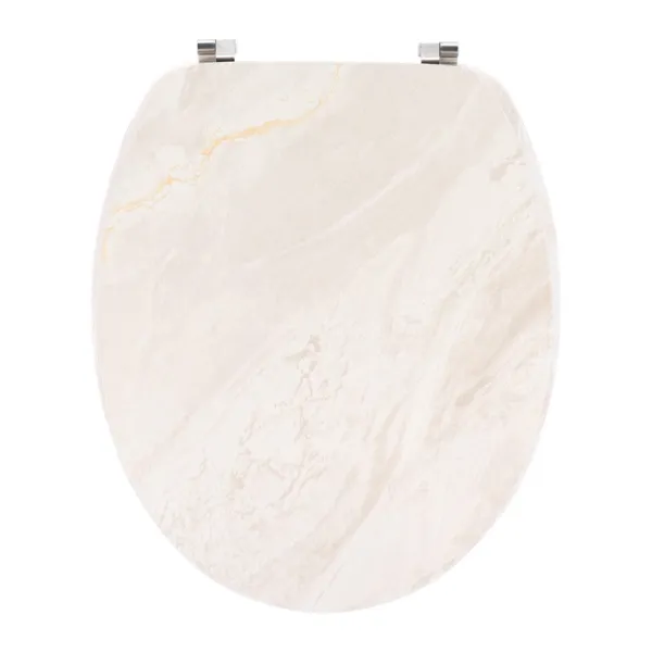 Asiento de inodoro de madera efecto m�rmol 18 pulgadas Lina Beige