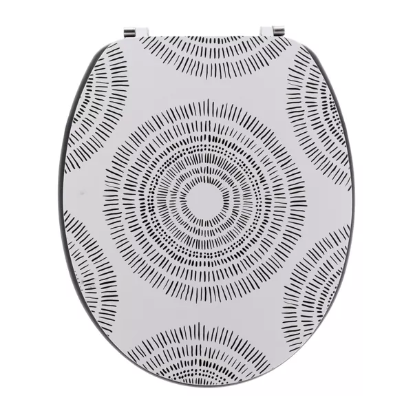 WC-Sitz aus Holz 18 Zoll Nova Schwarz und Wei�