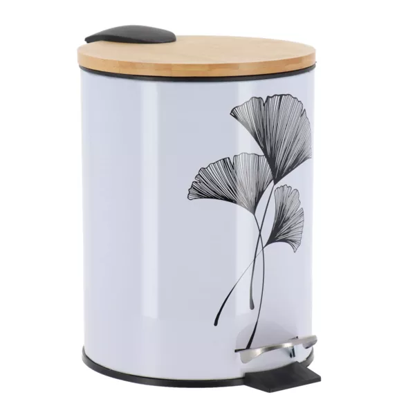 Cestino per il bagno in bamb� con chiusura ammortizzata Zen Gingko Bianco