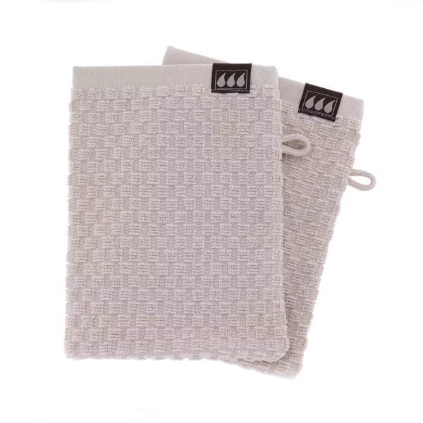 Set di 2 guanti da toilette in cotone (15 x 21 cm) Boho-chic Beige