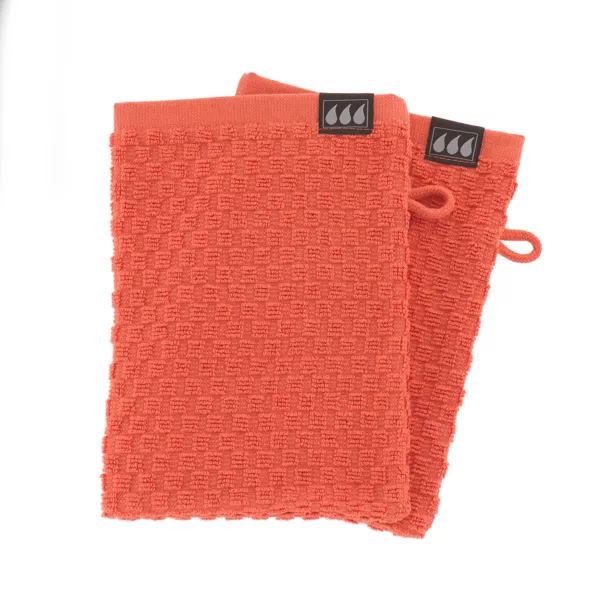 Set di 2 guanti da toilette in cotone (15 x 21 cm) Boho-chic Terracotta