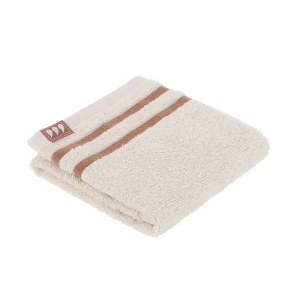 Serviette de bain coton (30 x 50 cm) Jeanne Taupe et Ivoire