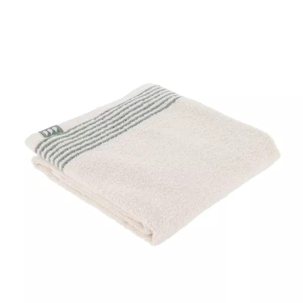Serviette de bain coton (50 x 90 cm) Jeanne Vert sauge et ivoire