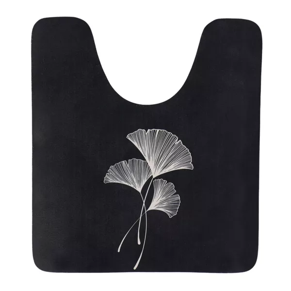 Alfombra de ba�o antideslizante para inodoro (45 x 50 cm) Zen Gingko Negro