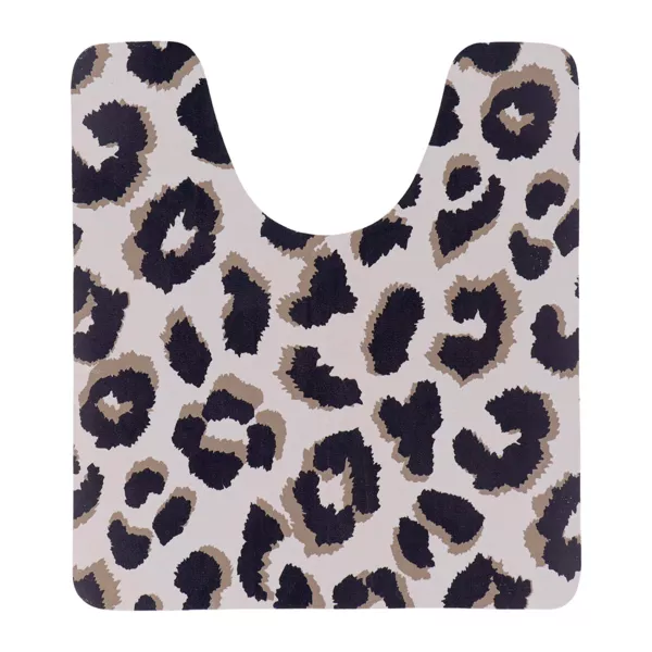 Toilets�de t�ppe med skridsikker leopardtryk (45 x 50 cm) Serengeti Sort og Hvid