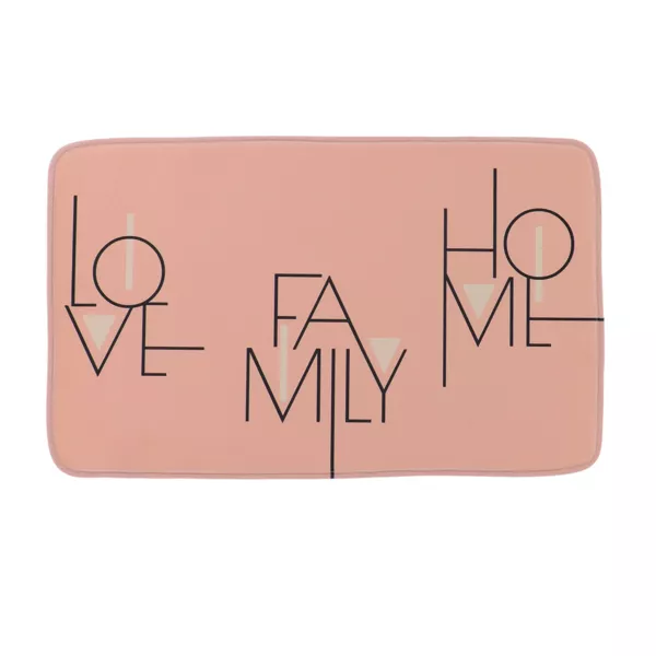 Tappeto da bagno rettangolare in microfibra (45 x 75 cm) Minimalist Rosa cipria