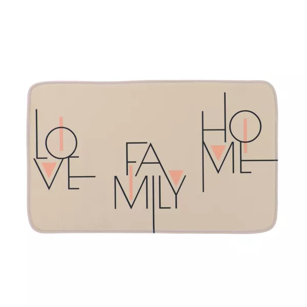 Tappeto da bagno rettangolare in microfibra (45 x 75 cm) Minimalist Beige grigio