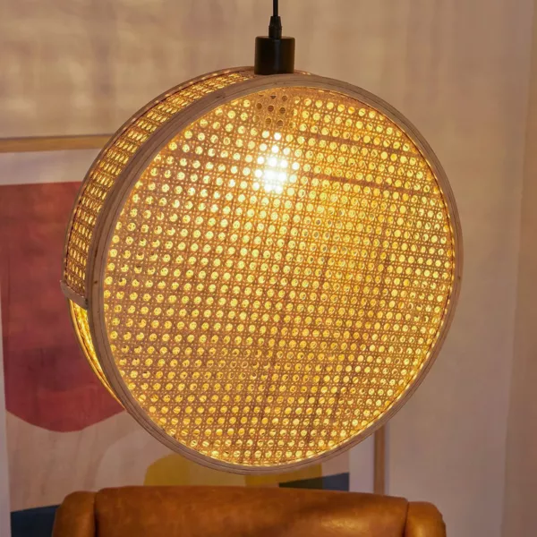 Ronde bamboe hanglamp (D40 cm) Oraya Natuurlijk