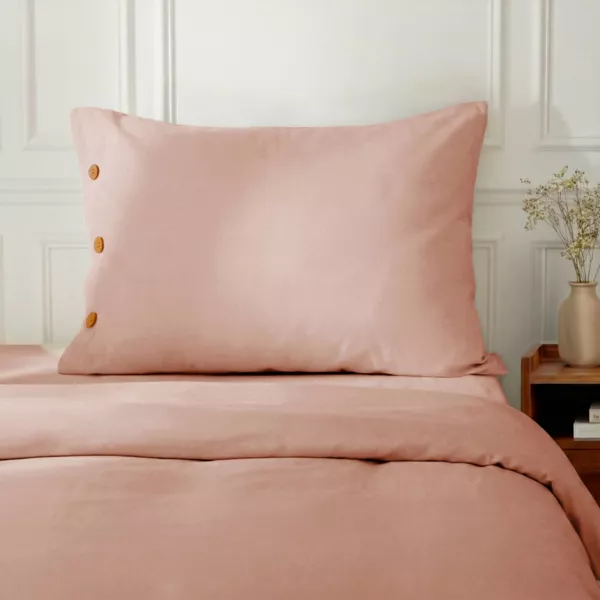 Federa rettangolare in percalle di cotone (50 x 70 cm) Diane Rose Blush