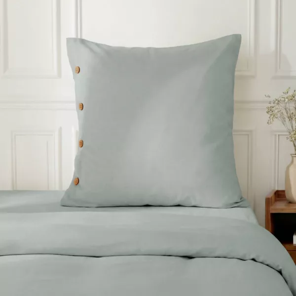 Federa quadrata in percalle di cotone (65 x 65 cm) Diane Blu C�ladon