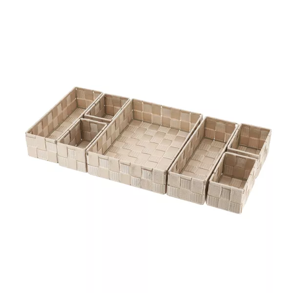 Badezimmer Schubladenorganizer mit 7 geflochtenen K�rben Oro Beige