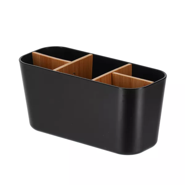 Organizzatore per il bagno con 5 scomparti in bamb� Naturo Nero