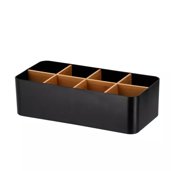 Bambus Badorganizer mit 8 F�chern Naturo Schwarz