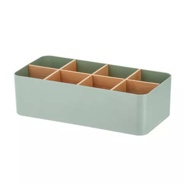 Organizador de ba�o 8 compartimentos bamb� Naturo Verde salvia