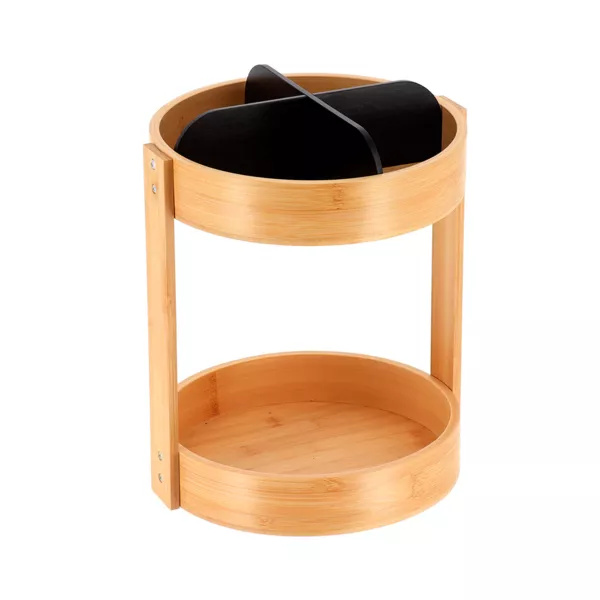 Organizzatore da bagno girevole in bamb� Naturo Nero