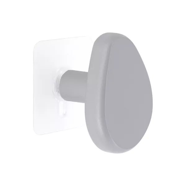 Perchero adhesivo (5,2 cm) Guijarro Gris