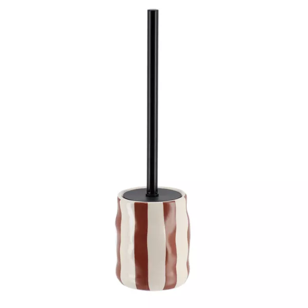 Scopino per WC in gr�s a righe Louise Marrone mocha