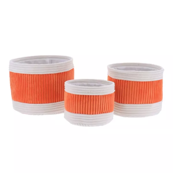 S�t med 3 fl�jl opbevaringskurve (H20 cm) Boho-chic Terracotta