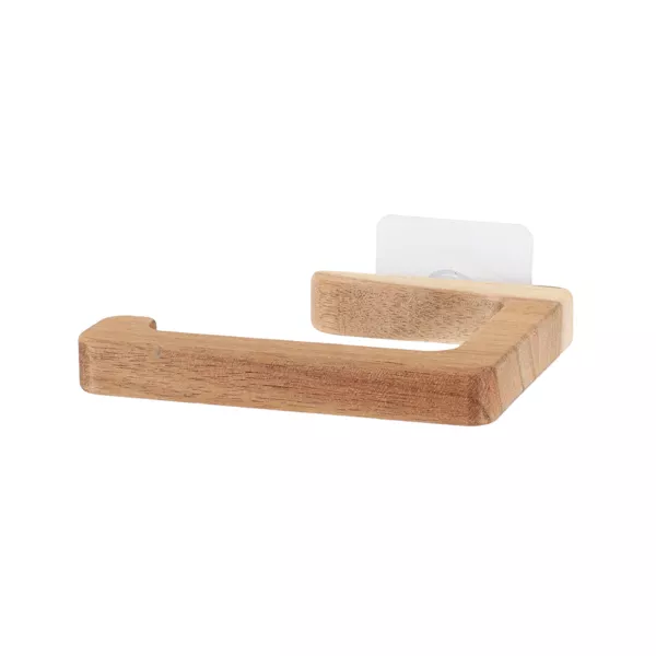 Portarotolo da parete adesivo in acacia Easy Chic Naturale