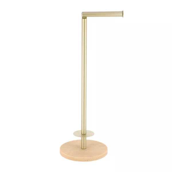 Portarotolo carta igienica con serbatoio effetto travertino Lina Beige
