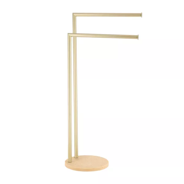 Porte-serviette m�tal et polyr�sine effet travertin (77,5 cm) Lina Beige