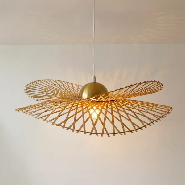 H�ngelampe aus Bambus (D55 cm) M�rida Naturfarben