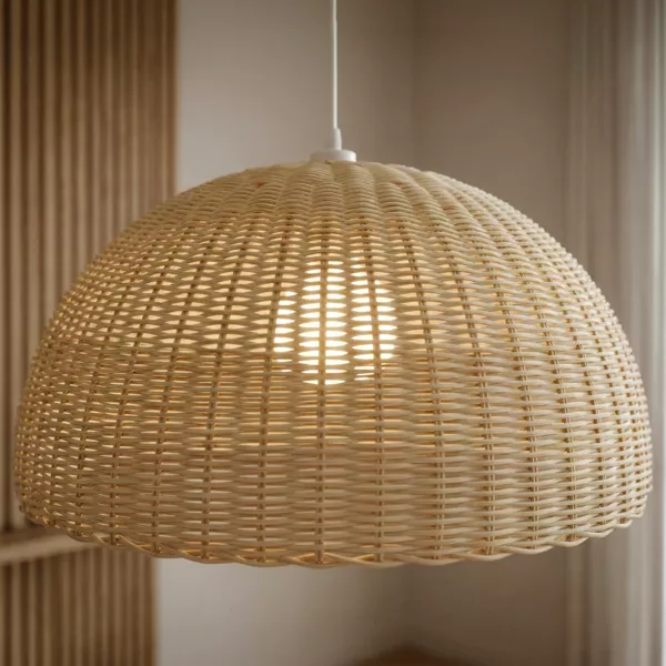 Suspension lumineuse en bambou tress� (D60 cm) Eivissa Naturel