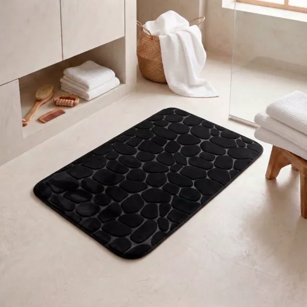 Tappeto da bagno memory foam (50 x 80 cm) Galeo Nero
