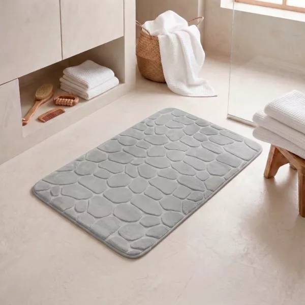 Alfombra de ba�o con memoria de forma (50 x 80 cm) Galeo Gris claro