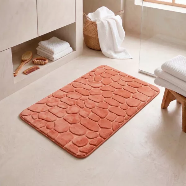 Alfombra de ba�o rectangular con memoria de forma (50 x 80 cm) Galeo Cobre