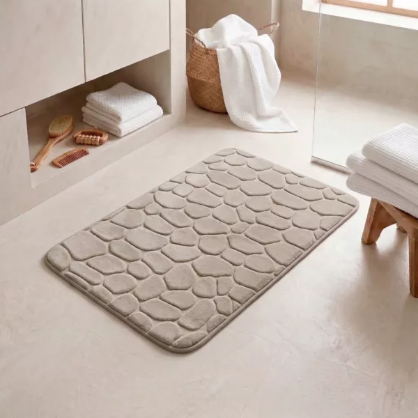 Tapis de bain m�moire de forme (50 x 80 cm) Galeo Taupe