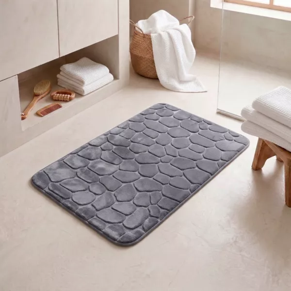 Alfombra de ba�o con memoria de forma (50 x 80 cm) Galeo Gris oscuro