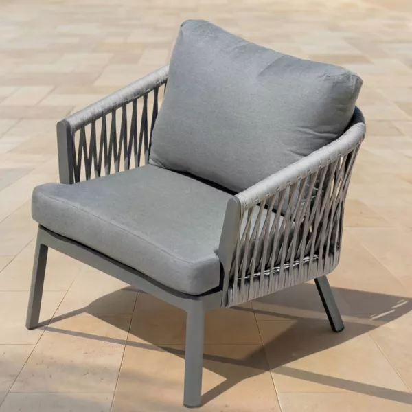 Relax-Gartensessel aus Aluminium Amalfi Anthrazitgrau