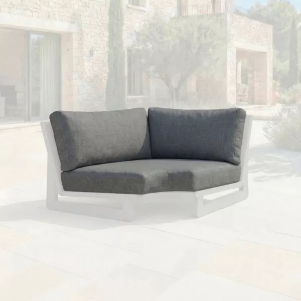 Housses de coussin de remplacement pour Fauteuil d'angle Long Beach Gris anthracite