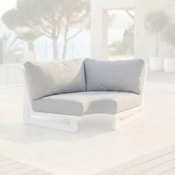 Housses de coussin de remplacement pour Fauteuil d'angle Long Beach Gris clair