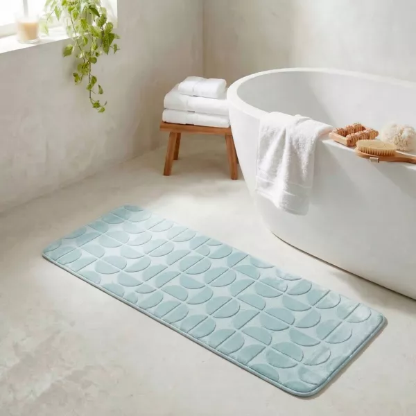 Tappeto da bagno rettangolare in memory foam (45 x 120 cm) Motivo Azzurro