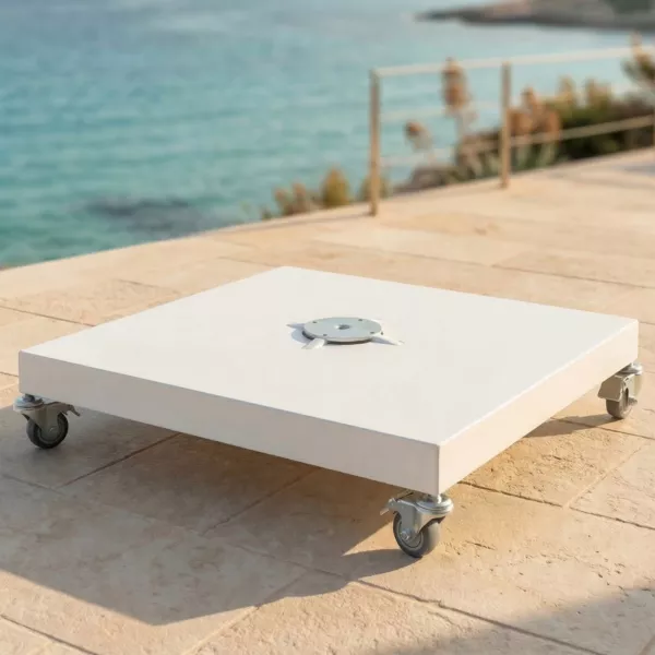 Socle � roulettes pour parasol Elyra Blanc 