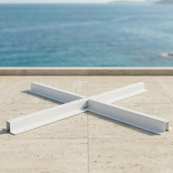 Pied en croix pour parasol Elyra Blanc 