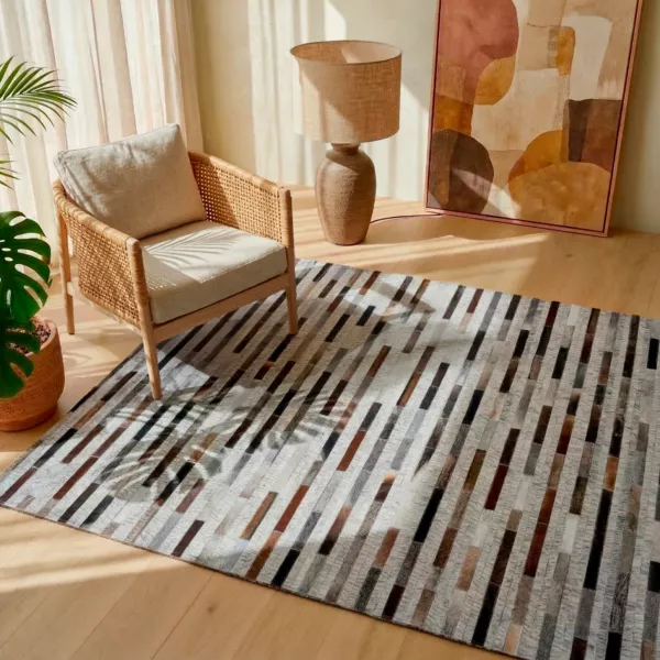 Alfombra rectangular de sal�n de lana jacquard (160 x 230 cm) Sanjay Gris